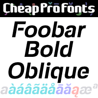 Foobar Pro Bold Oblique by Roger S. Nelsson
