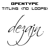 Scriptina Pro titling alternates (no loops)